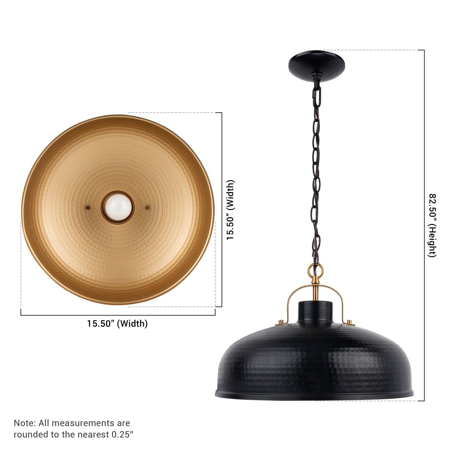 Ambert 1-Light Black Rustic Metal Dimmable Island Pendant Light