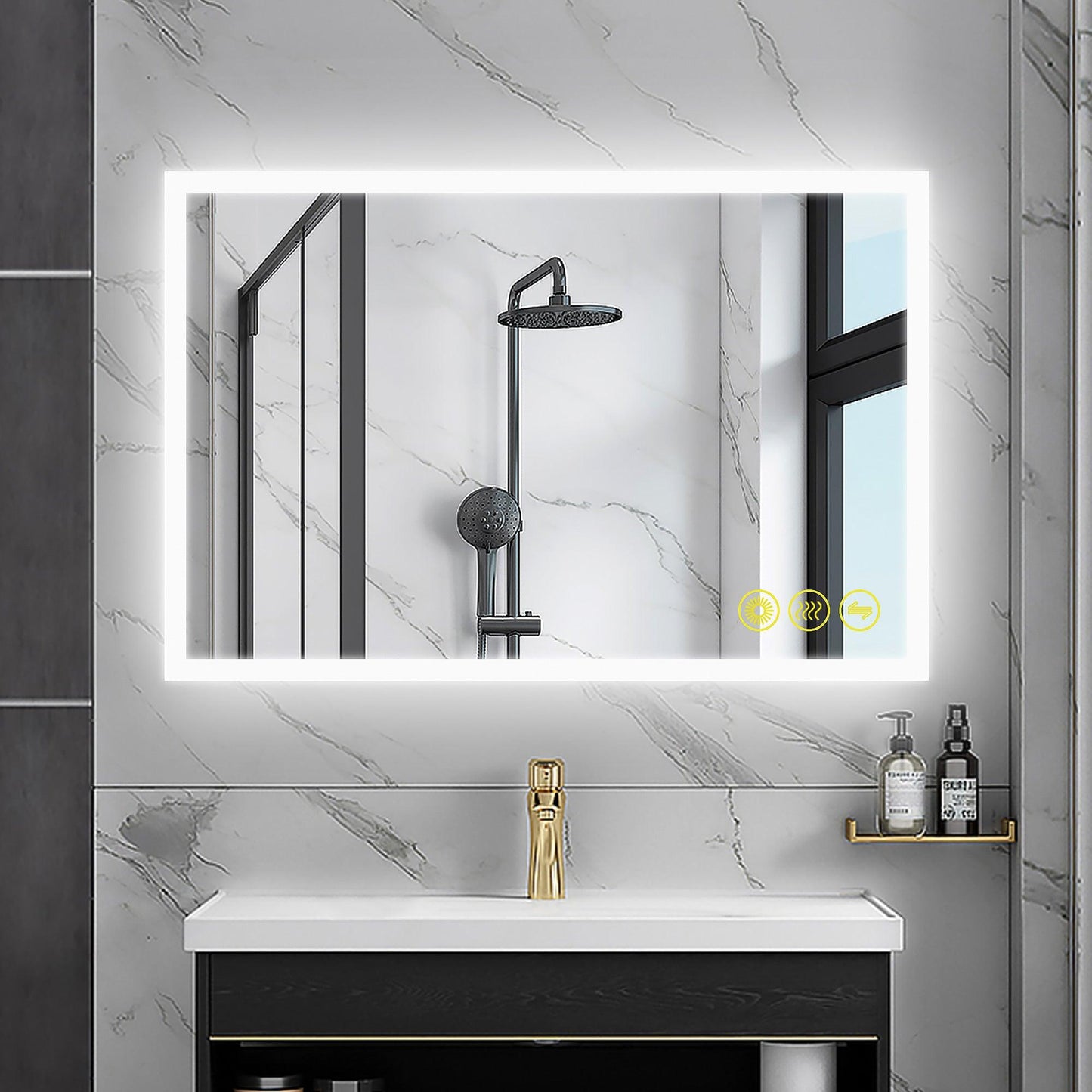 SmartGlow Dimmable LED Frameless Anti-Fog Bathroom Vanity Mirror