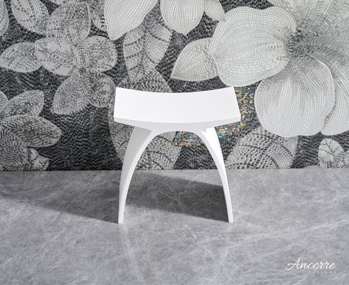 ARCSTONE 14"  Freestanding Solid Surface Bathstool