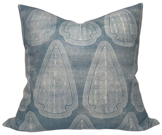 Artemis Distressed Pillow Cover in Lake Blue, Susan Connor Textiles