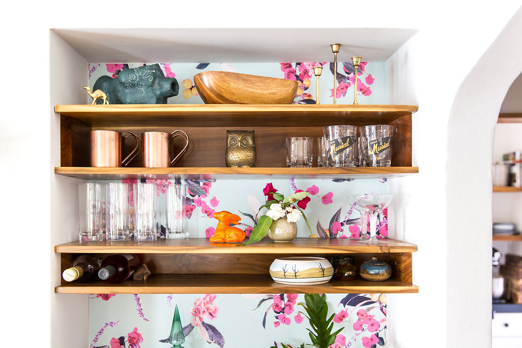 Floral Loquat Wallpaper, blue