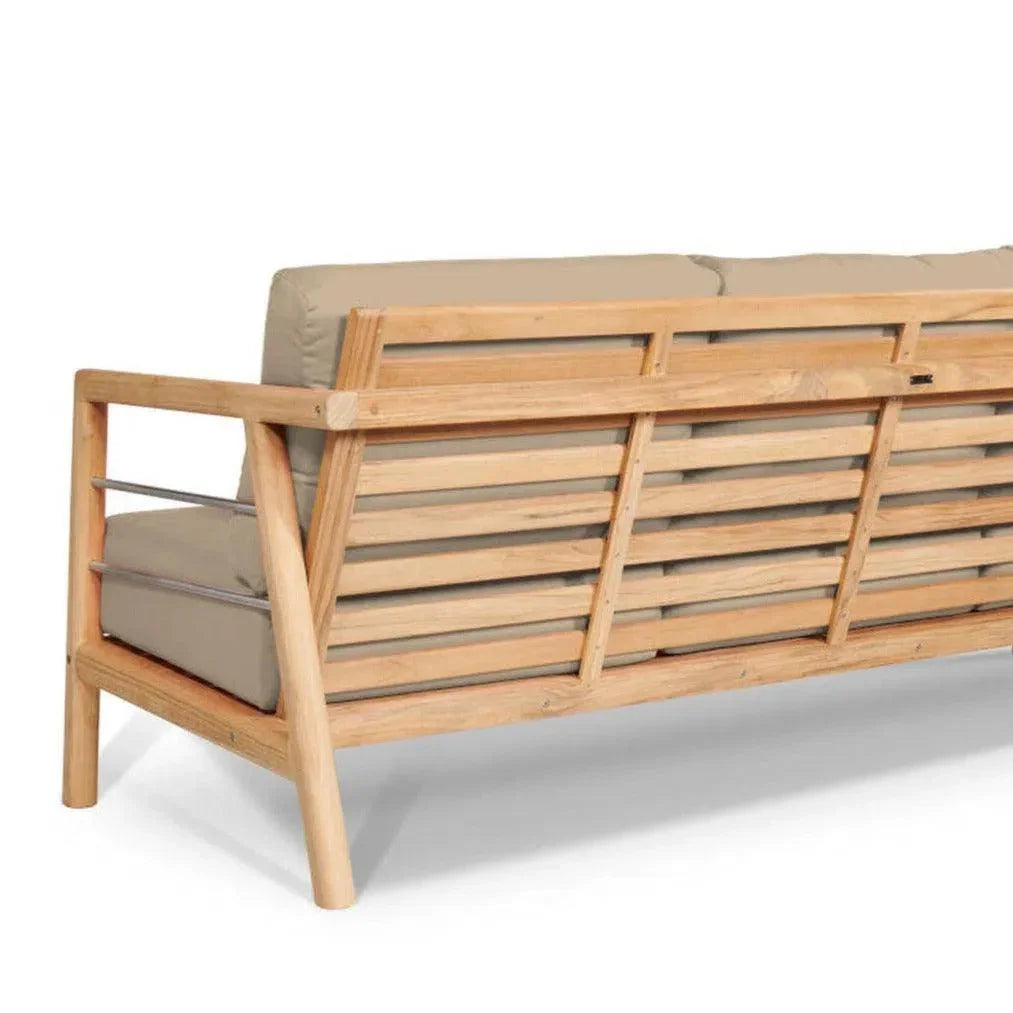 Aalto 86-inch Teak Deep Outdoor Couch with Sunbrella Cushions
