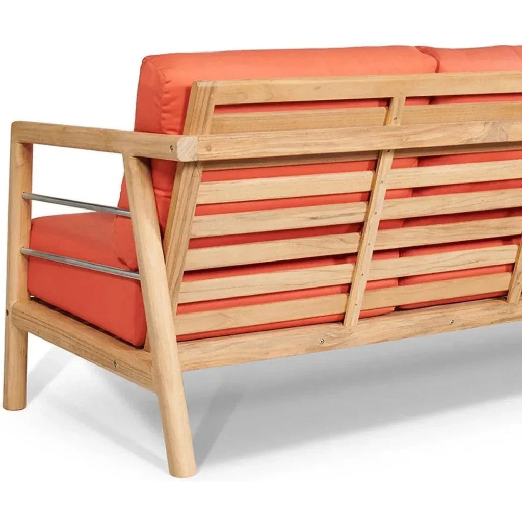 Aalto 86-inch Teak Deep Outdoor Couch with Sunbrella Cushions