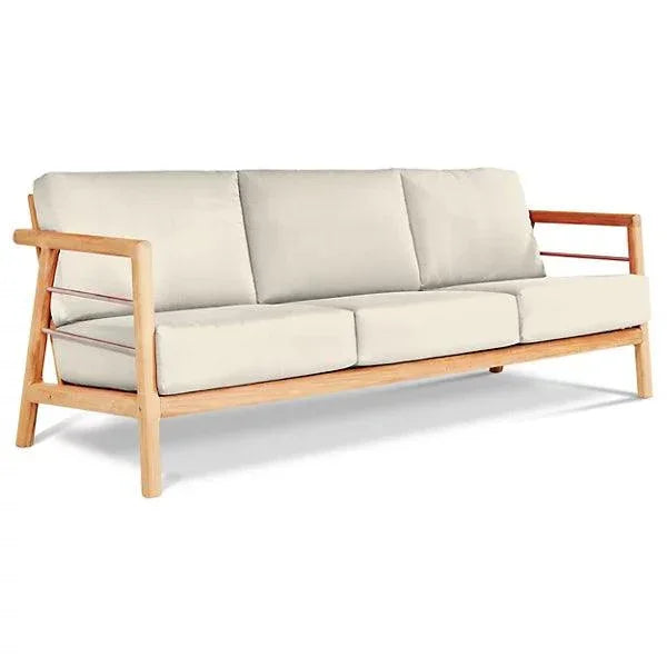 Aalto 86-inch Teak Deep Outdoor Couch with Sunbrella Cushions