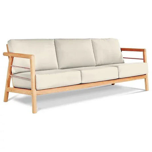 Aalto 86-inch Teak Deep Outdoor Couch with Sunbrella Cushions