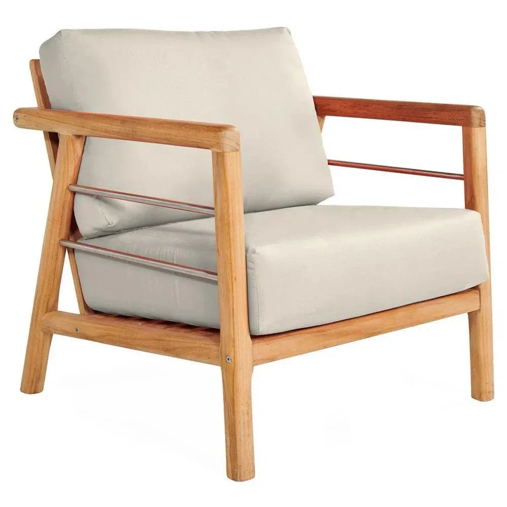 Aalto Teak Deep Outdoor Club Chair Sunbrella Cushion