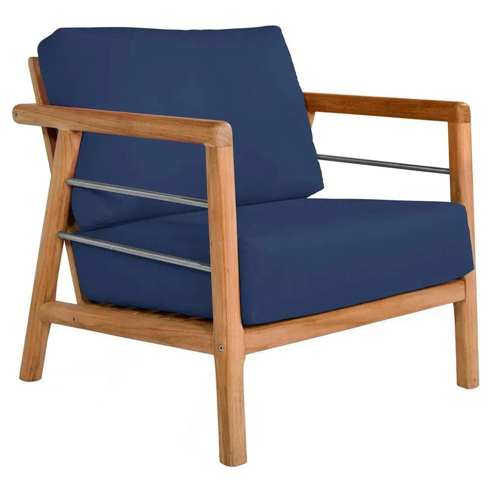 Aalto Teak Deep Outdoor Club Chair Sunbrella Cushion