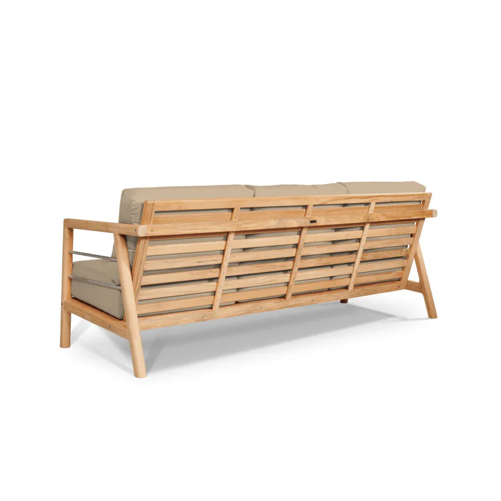 Aalto Teak Patio Deep Sofa Set with Sunbrella Cushion 4PC