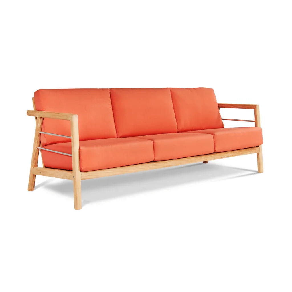 Aalto Teak Patio Deep Sofa Set with Sunbrella Cushion 4PC