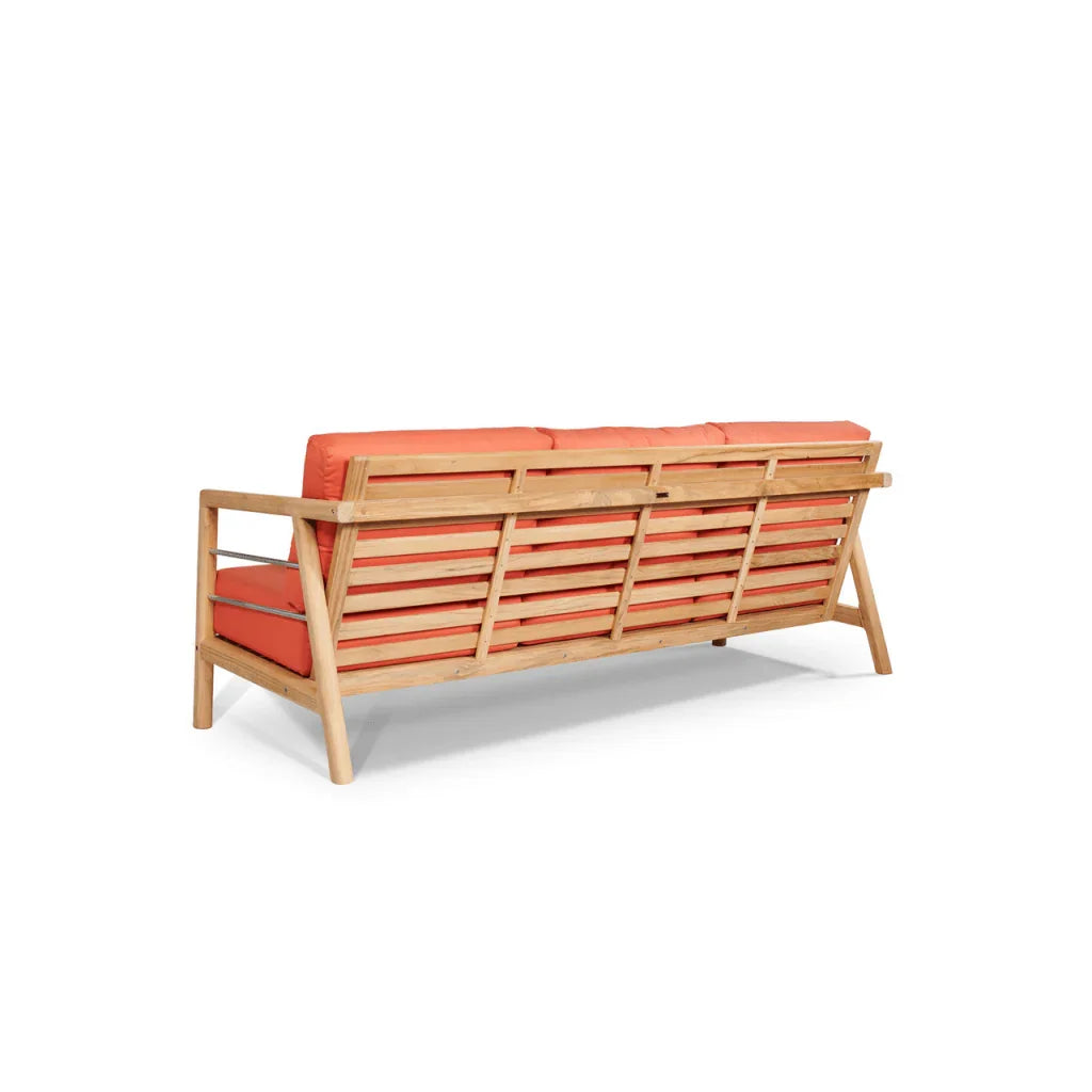 Aalto Teak Patio Deep Sofa Set with Sunbrella Cushion 4PC