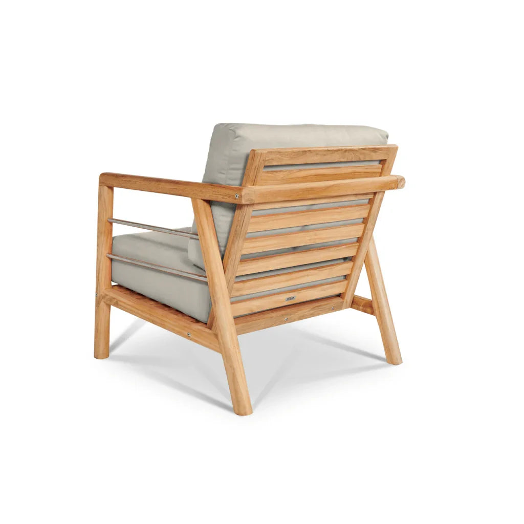 Aalto Teak Patio Deep Sofa Set with Sunbrella Cushion 4PC
