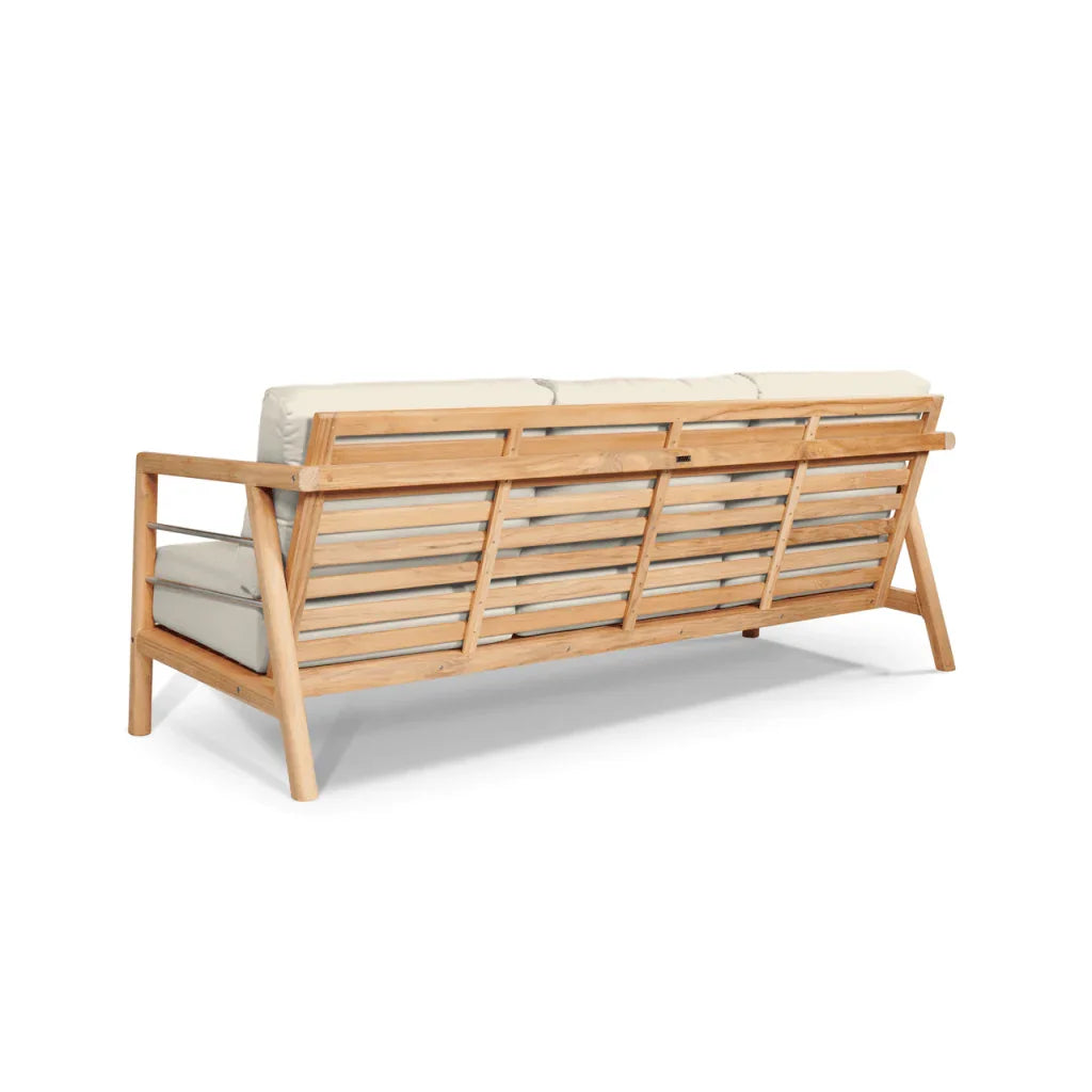 Aalto Teak Patio Deep Sofa Set with Sunbrella Cushion 4PC