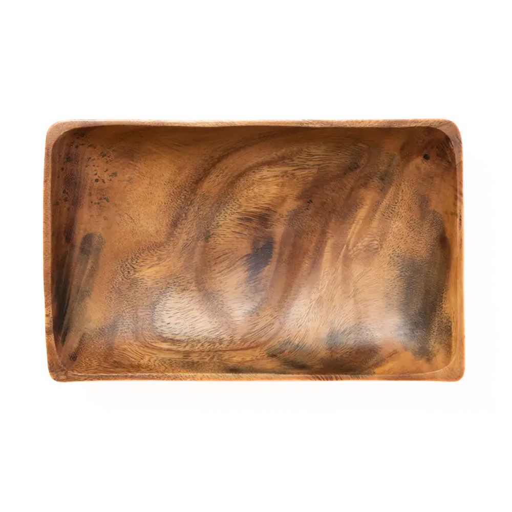 Acacia Wood Rectangular Bowl Tray