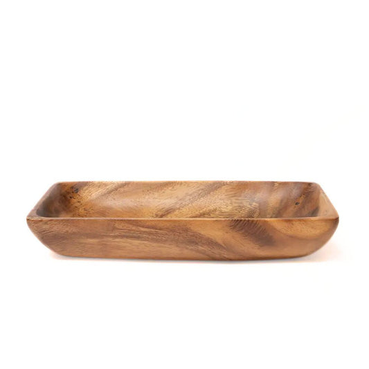 Acacia Wood Rectangular Bowl Tray