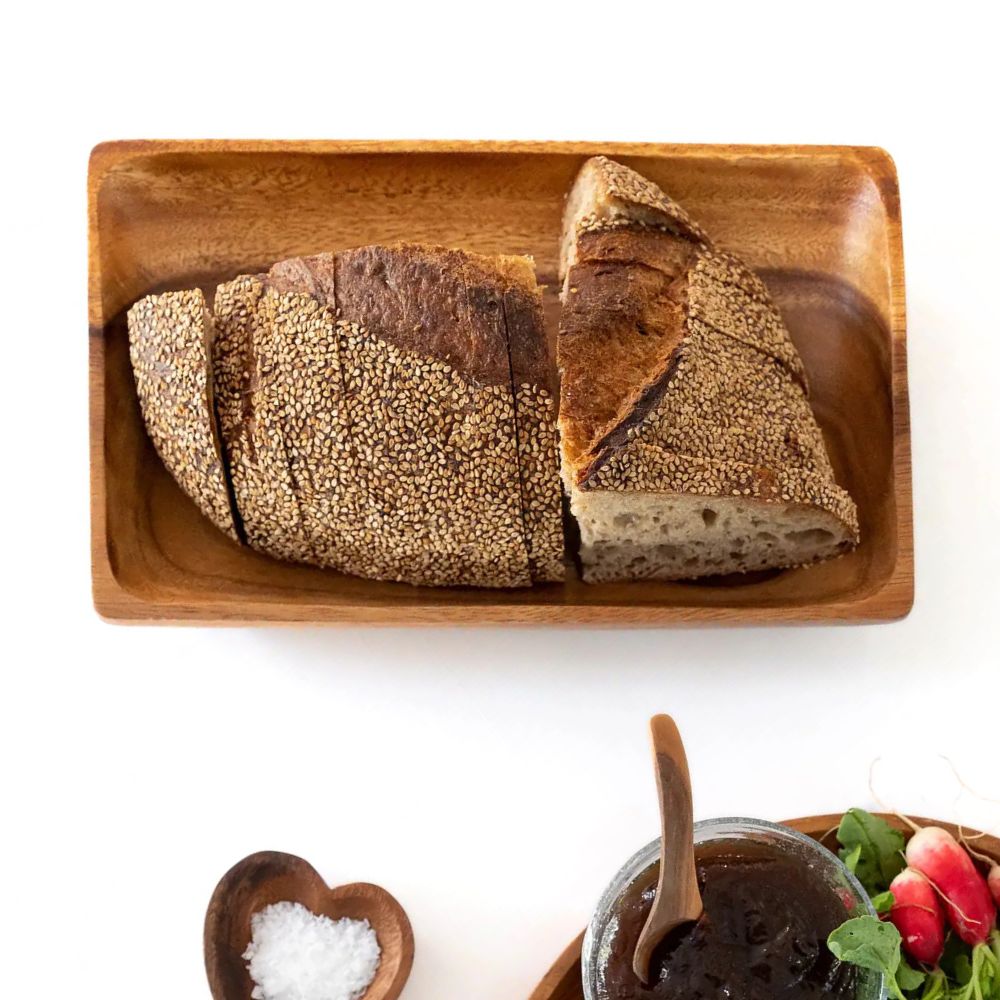 Acacia Wood Rectangular Bowl Tray