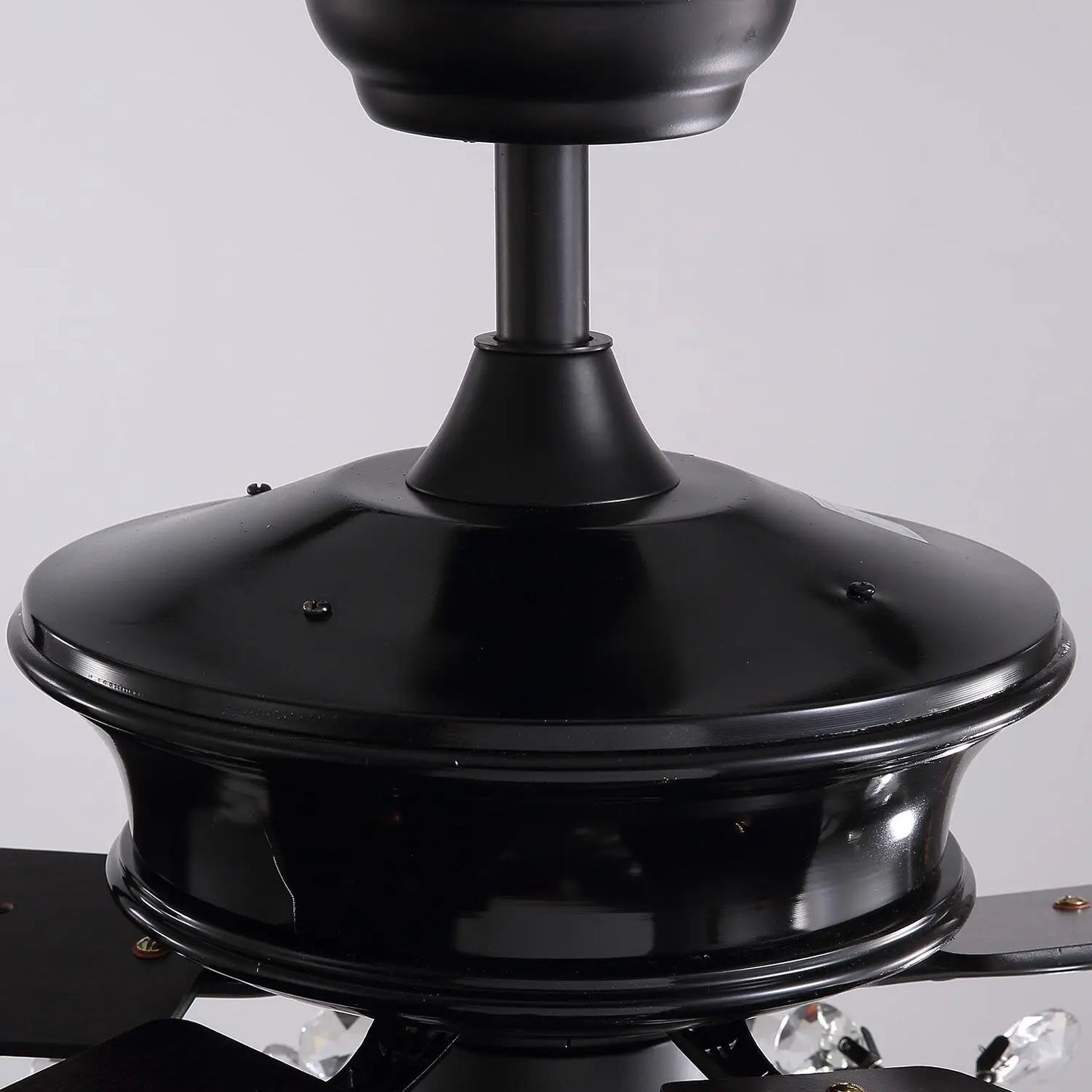 American Stye Black Crystal Follower Design Ceiling Fans With Light 110V 220V Wood Blades Remote Control Hanging Fans Lamp 52 "