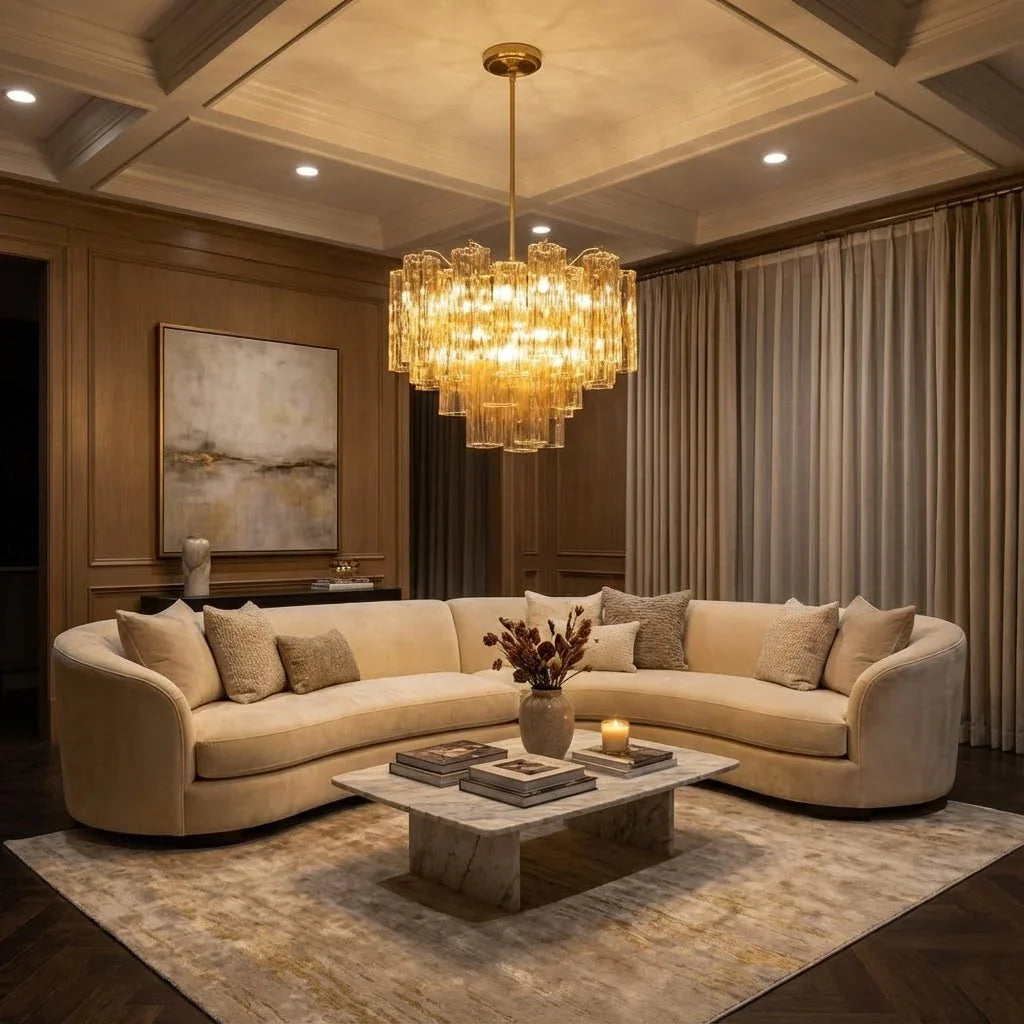 Star Shaped Glass Tube Chandelier