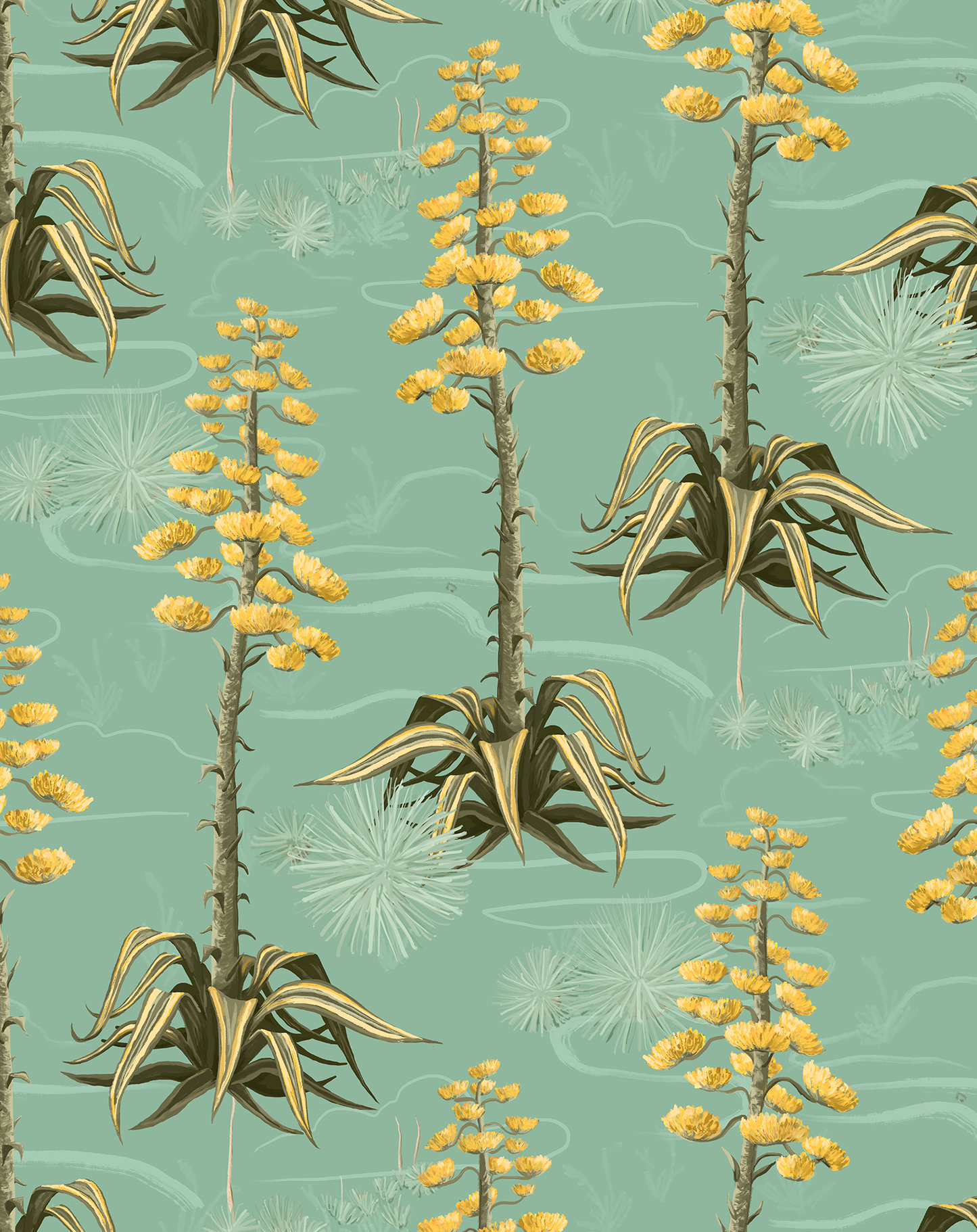 Agave Valley Wallpaper, mint