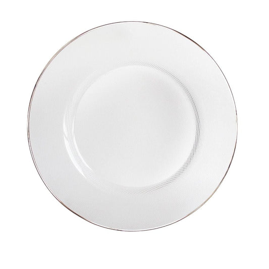 Glass Charger Plate with Platinum Rim