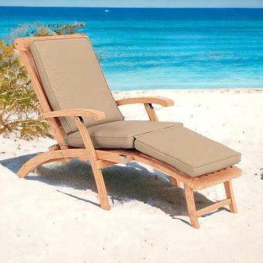 Anders Teak Folding Chair Lounge Sunbrella Cushion