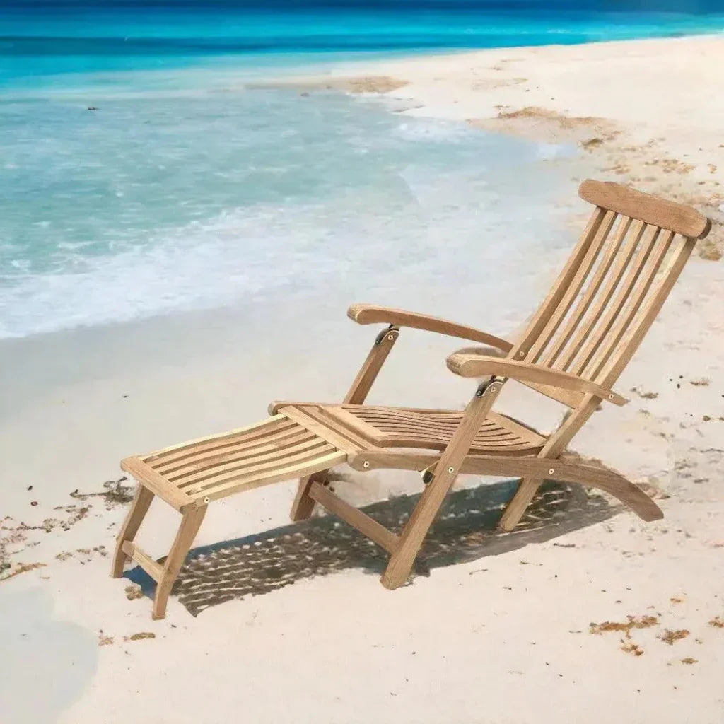 Anders Teak Folding Chair Lounge Sunbrella Cushion