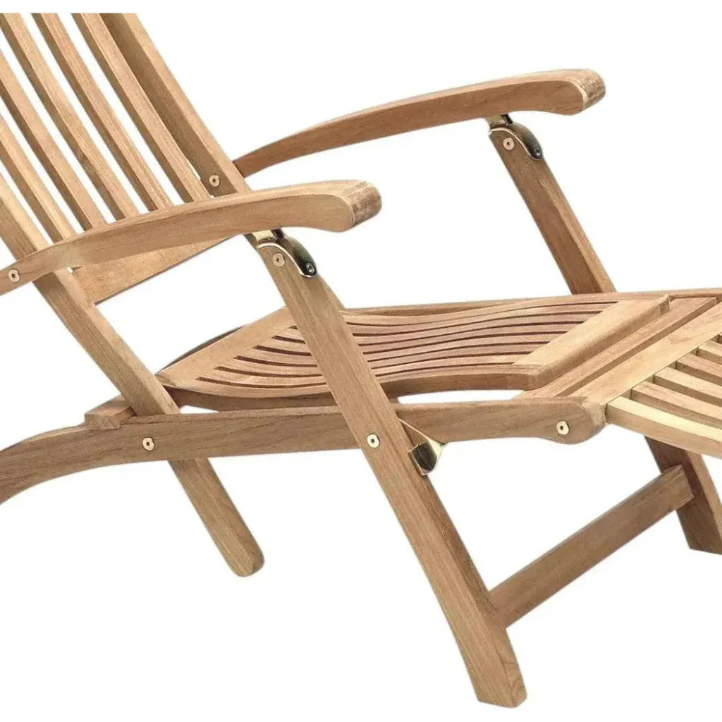 Anders Teak Folding Chair Lounge Sunbrella Cushion
