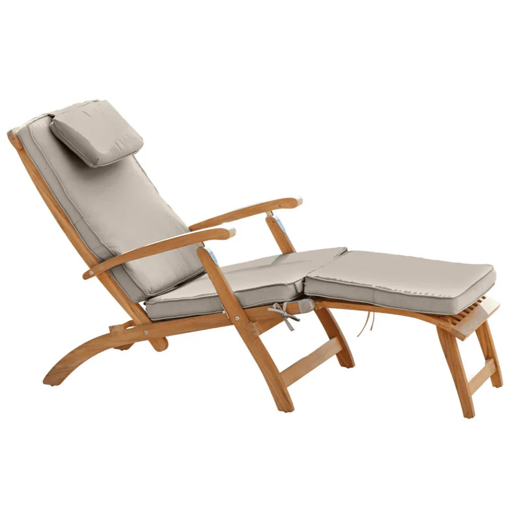 Anders Teak Patio Folding Lounge Deck Chair
