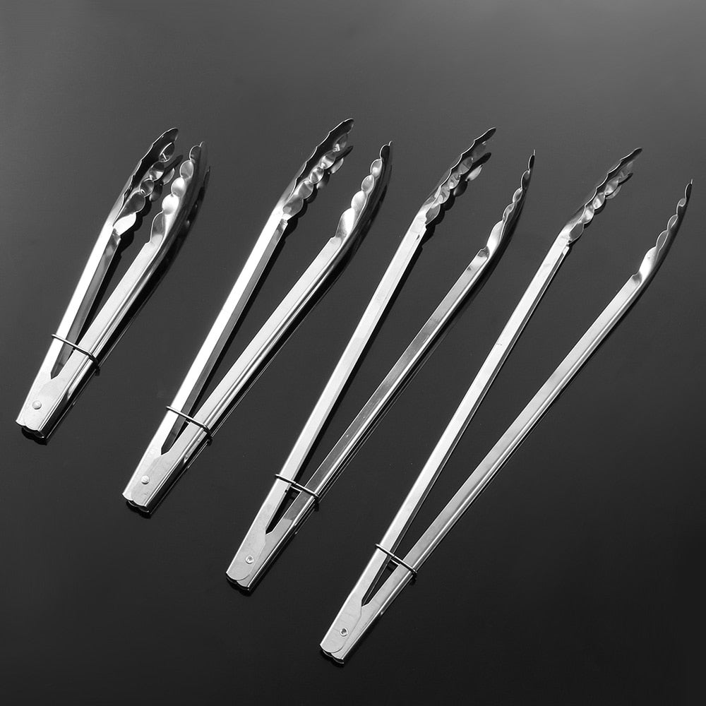 Anti heat Stainless Steel BBQ Tongs Meat Food Clip