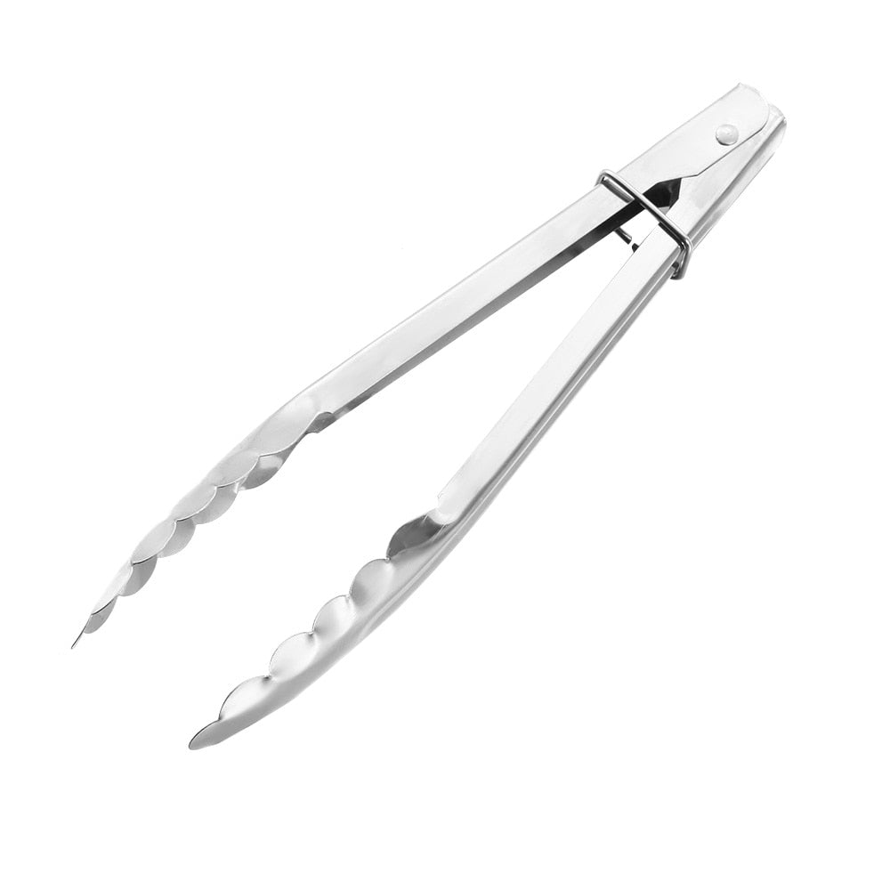Anti heat Stainless Steel BBQ Tongs Meat Food Clip