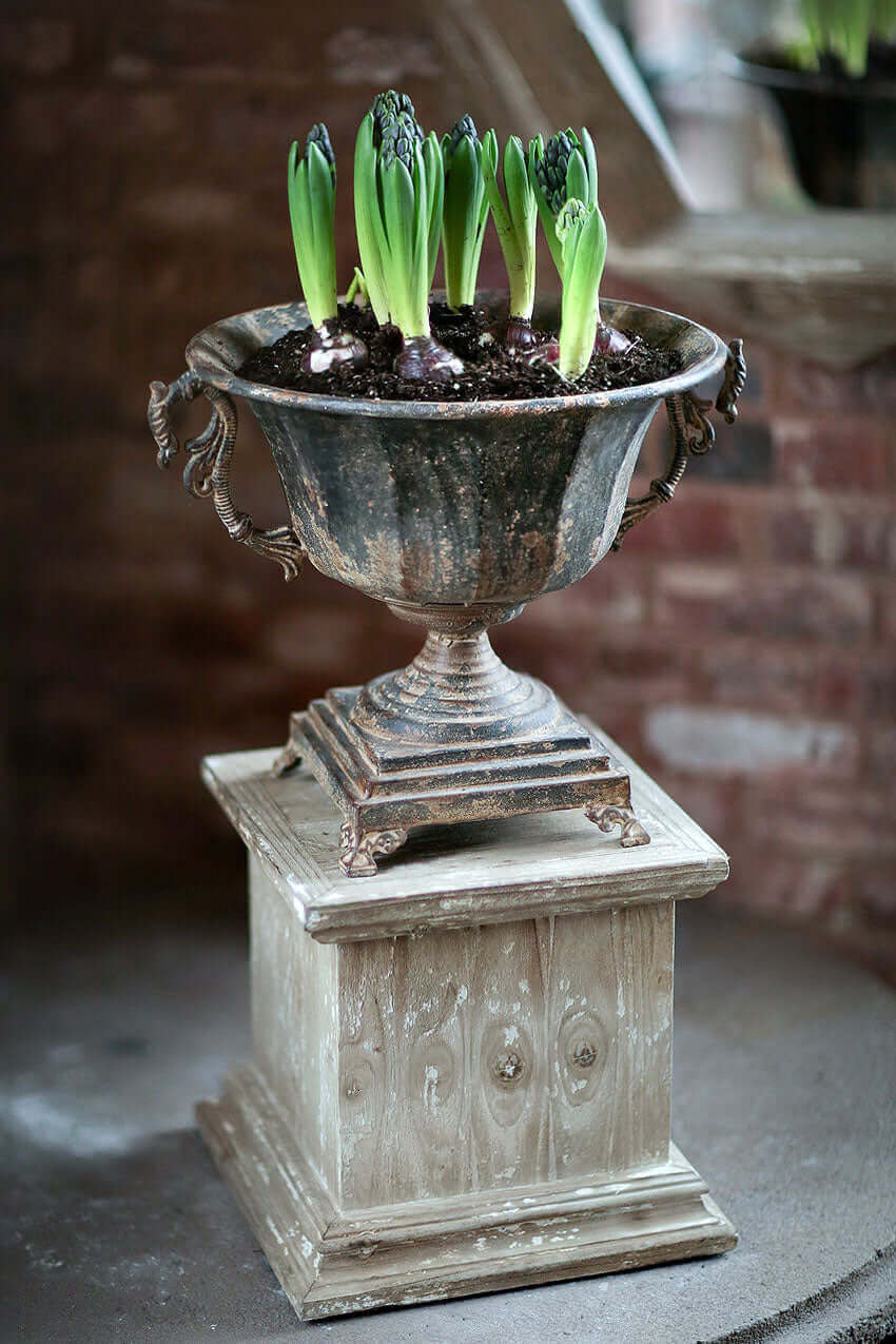 Antique Decorative Urn in Distressed Metal