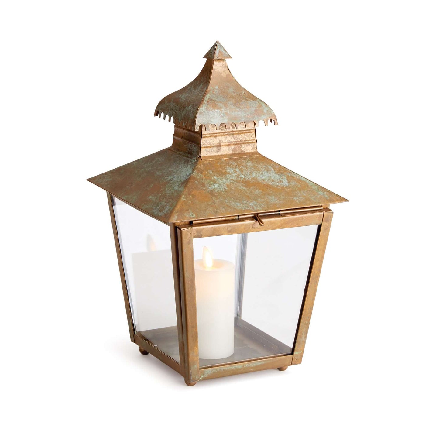 Antique Copper Pagoda Lantern with Weathered Patina