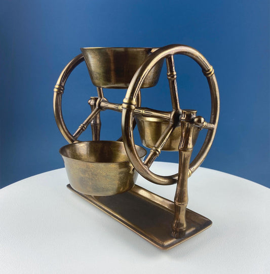 Antique Heavy Brass Ferris Wheel for Candy Nuts Condiments. Perfect for Kid or Adult Parties. Garden Bar Game Room Gatherings. Gift for Dad.