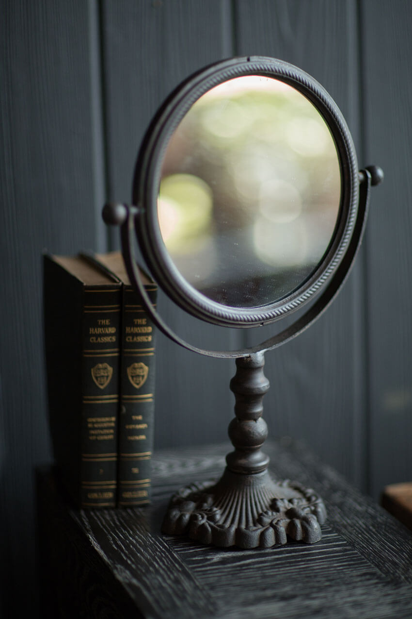 Antique Swivel Tabletop Makeup Mirror