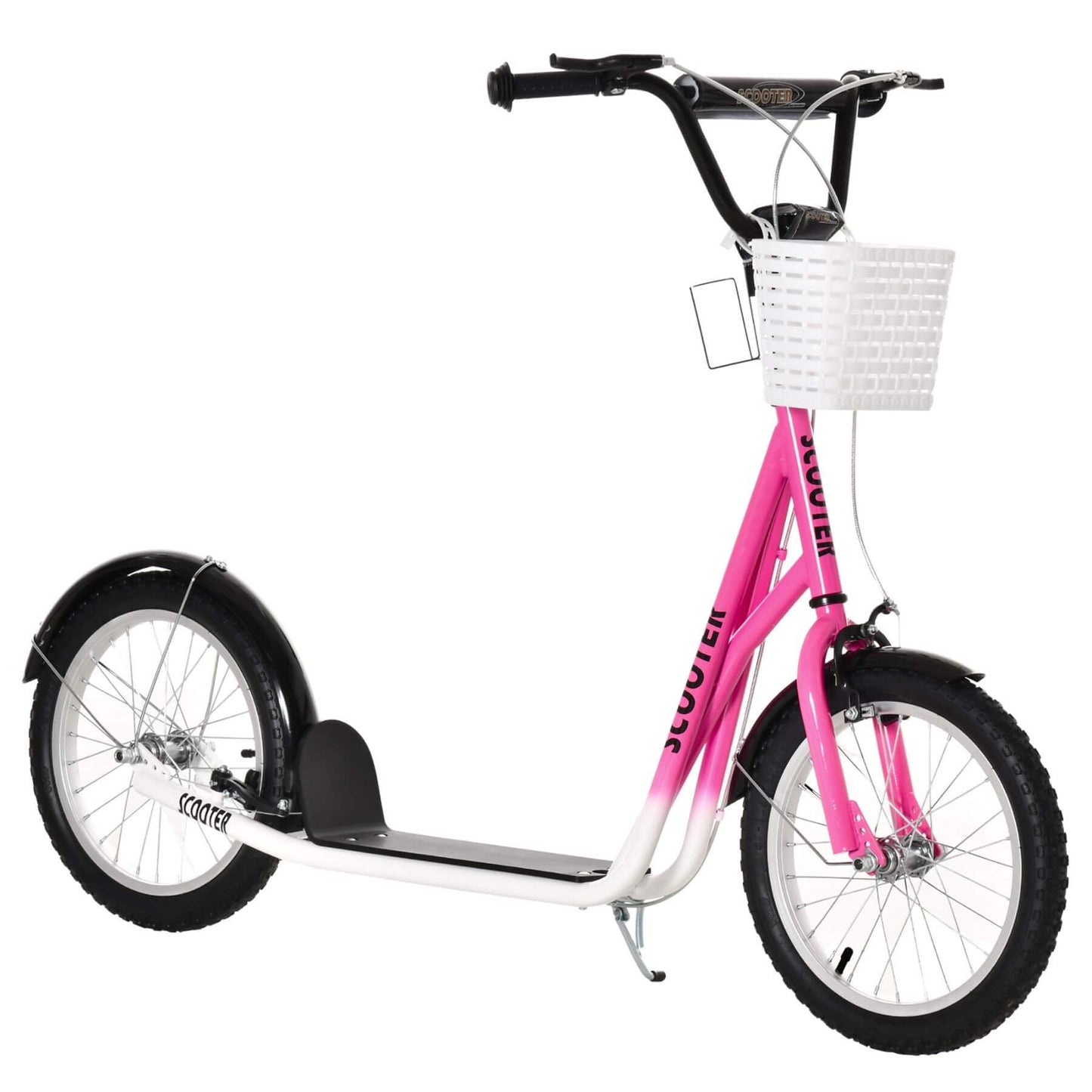 Aosom Youth Kick Scooter with Adjustable Handlebars, Pink