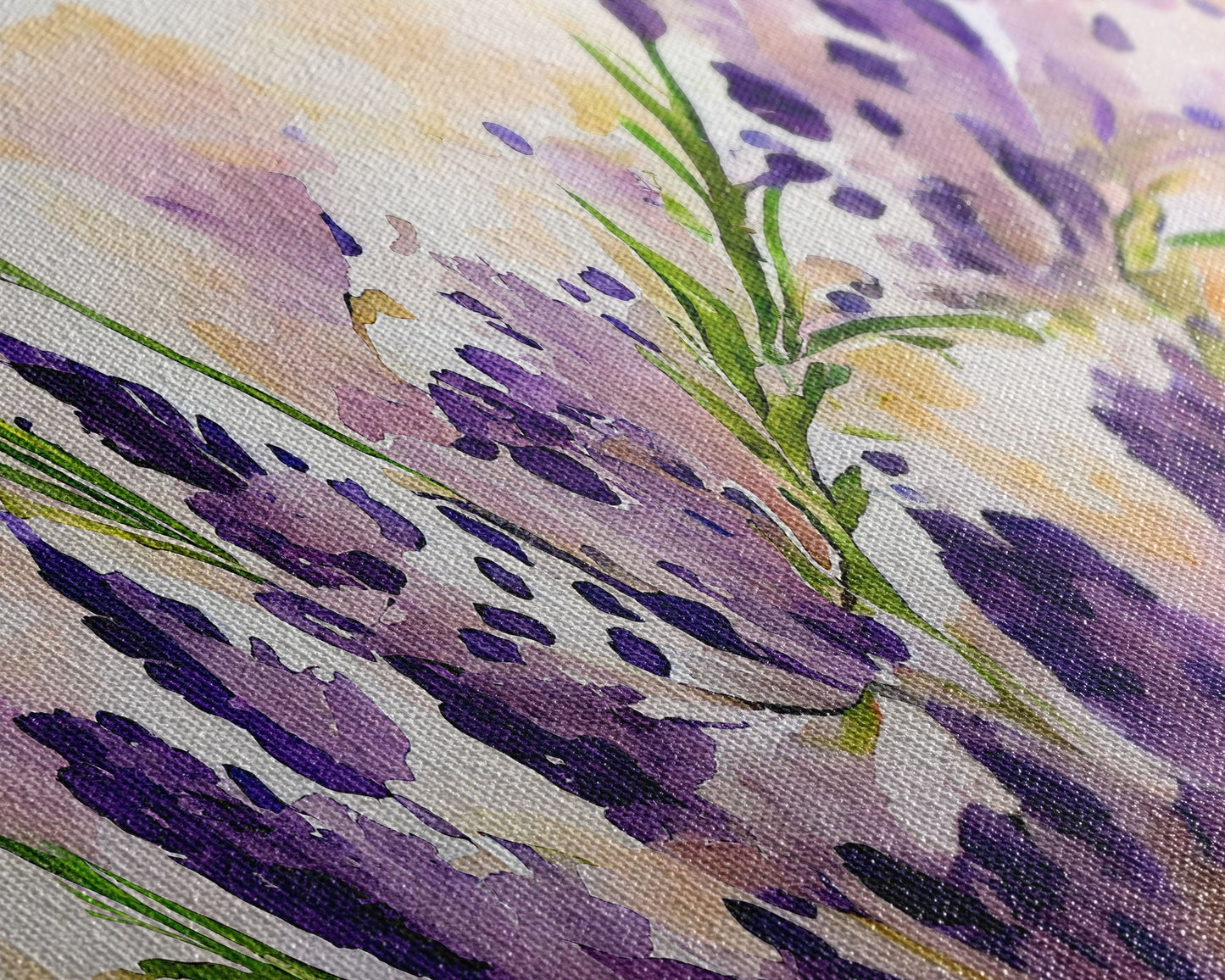 Wild Lavender wall art, canvas print, watercolor painting of lavender flowers, Botanical art, farmhouse decor
