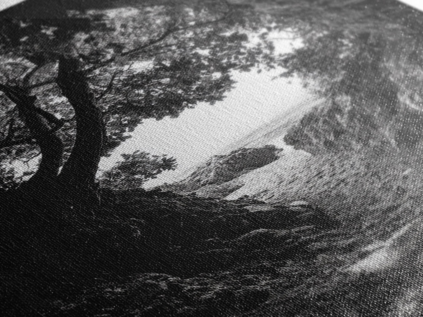 Hidden Beach, Cave Entrance, Secret Shoreline, Natural Light, Canvas Print, Bathroom Wall Decor, Travel Inspired Art, Black And White