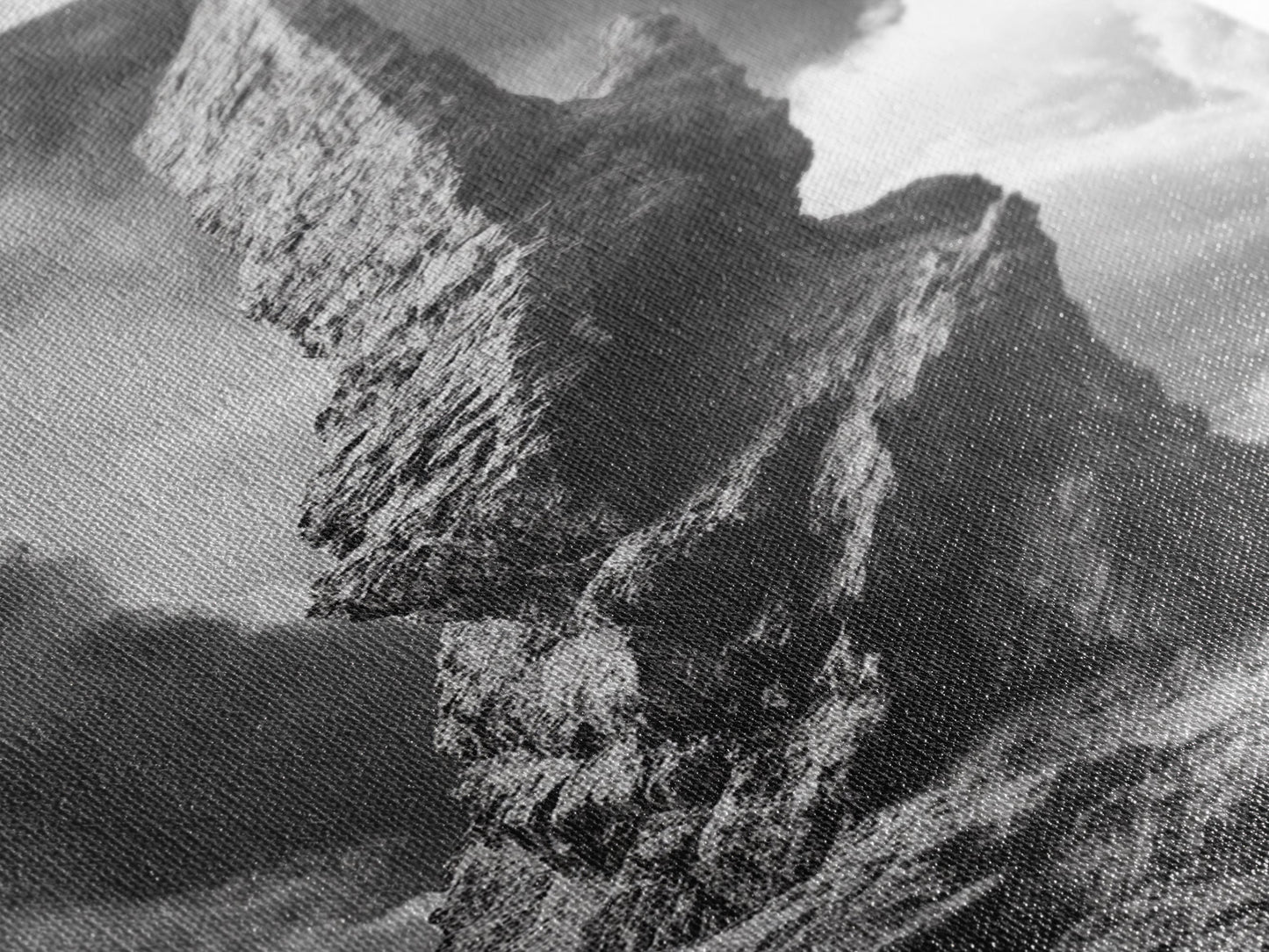 Abstract Rock Tower, Nature Photography, Stormy Sky, Canvas Print, Rustic Decor, Earthy Wall Art, Living Room Art, Moody Landscape Print