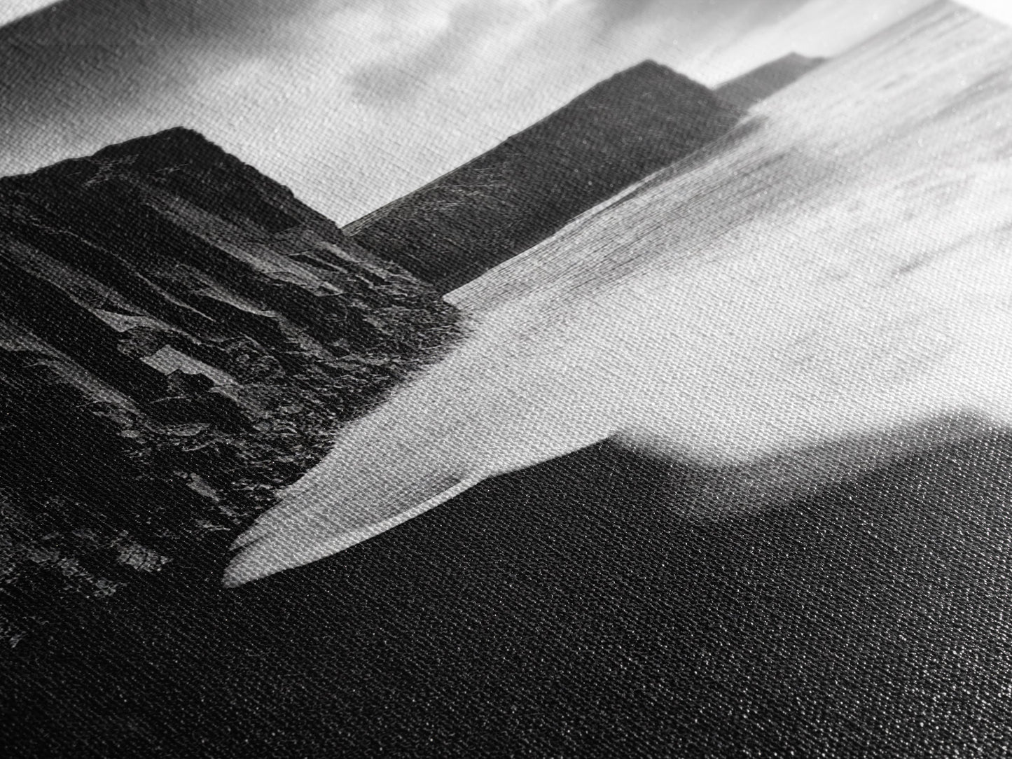 Ocean Cliffs, Black Sand, Moody Coast, Rugged Shoreline, Framed Canvas Print, Icelandic Wall Art, Adventure Decor, Modern Nature Art