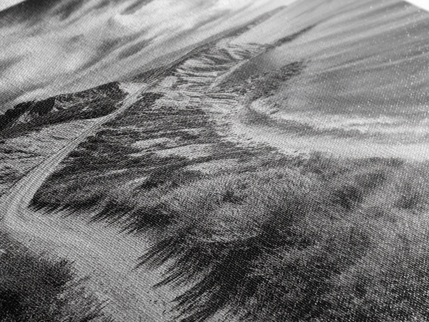 Coastal Mountain Trail, Ocean View, Travel Photography, Framed Canvas Print, Scenic Landscape Art, Office or Hallway Wall Art