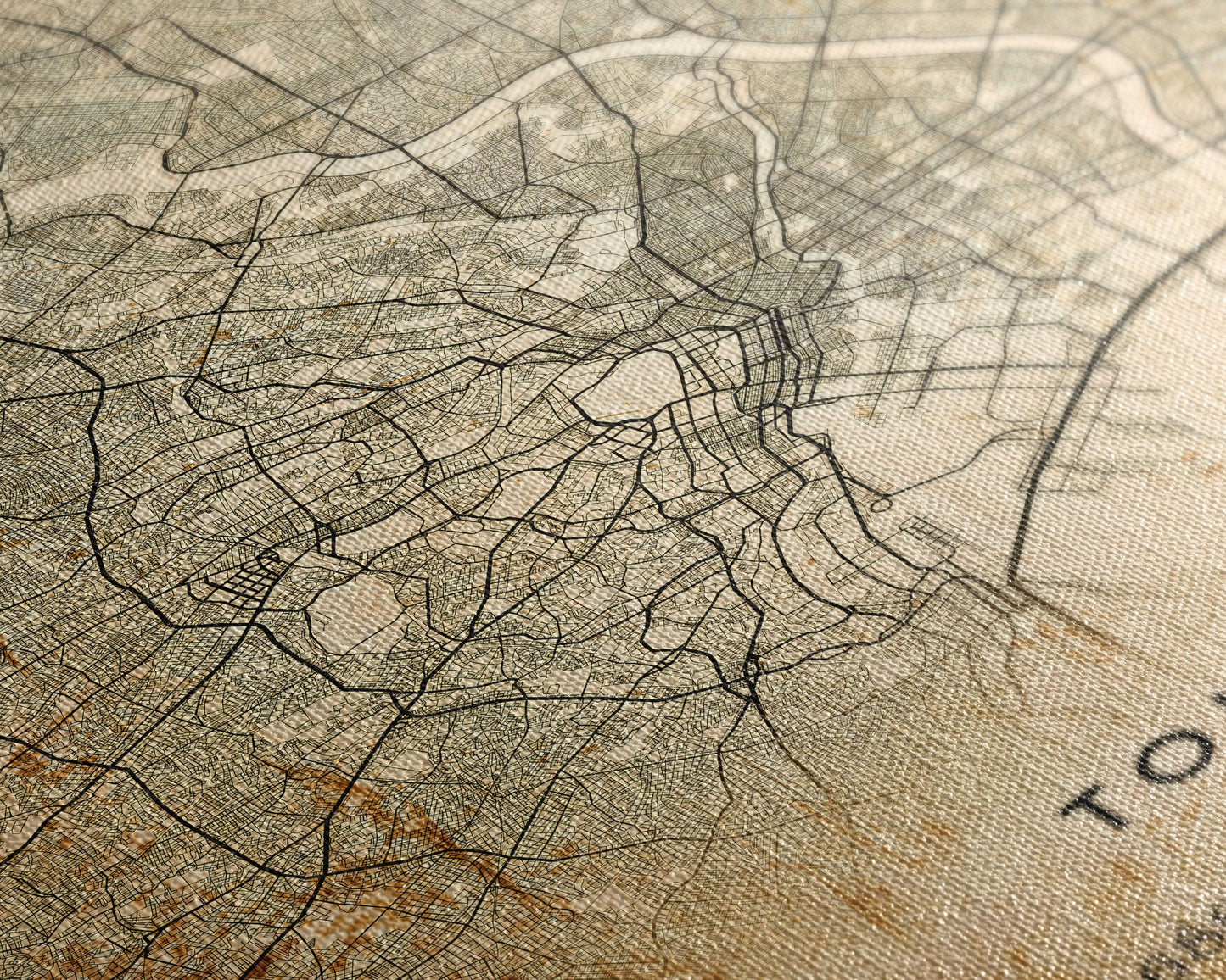 Tokyo Japan map print poster or framed canvas, Tokyo map print poster canvas, Tokyo Japan city map print poster canvas, Vintage Travel Art