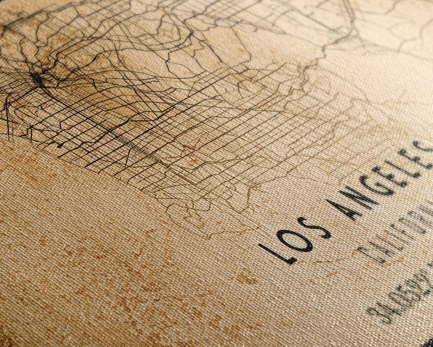 Los Angeles Vintage Map Print | Los Angeles Map | California Map Art | Los Angeles City Road Map Poster | Distressed / Retro LA Street Art