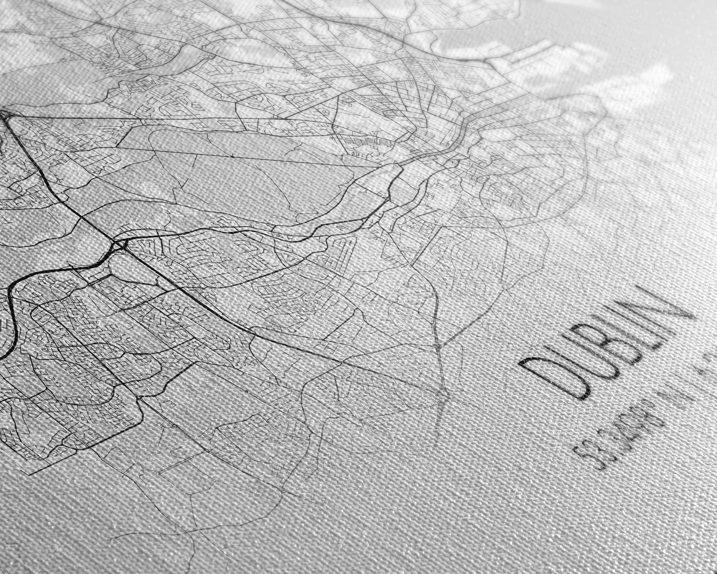 Dublin Street Map, Ireland Map, Map Art, Minimalist Art, Wall Art, Canvas Art, Game Room Décor, Man Cave Wall Décor, Industrial Décor