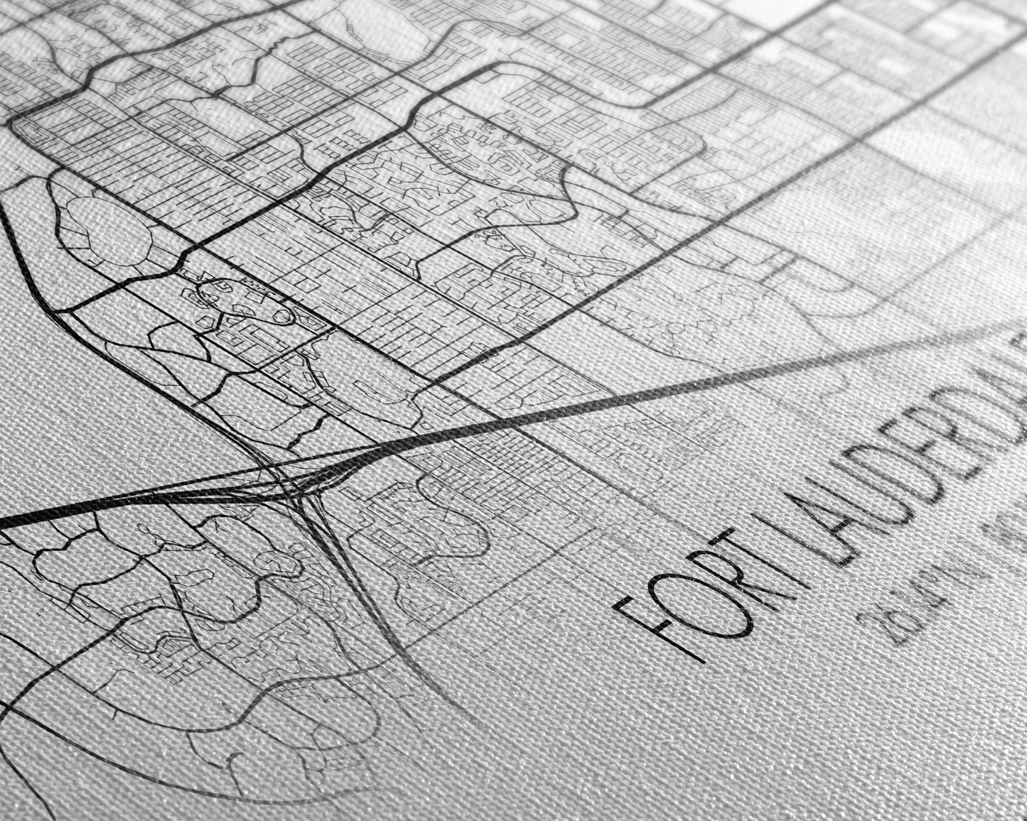 Fort Lauderdale Map, Florida Map, Map Art, Minimalist Art, Wall Art, Canvas Art, Gift For Newlyweds, Boys Room, Billiard Room Décor, Prints