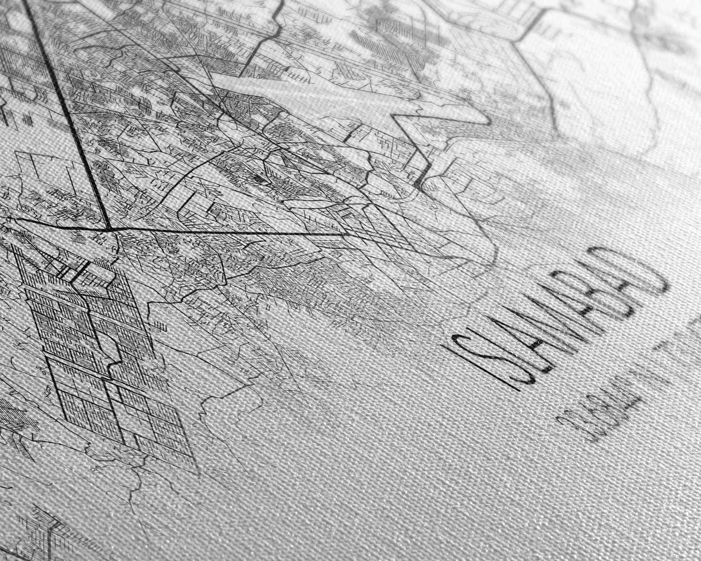 Panoramic Islamabad City Map, Pakistan Art, Map Print, Minimalist Wall Art, Canvas Art, Housewarming Gift, Street Map Art, Closing Gift