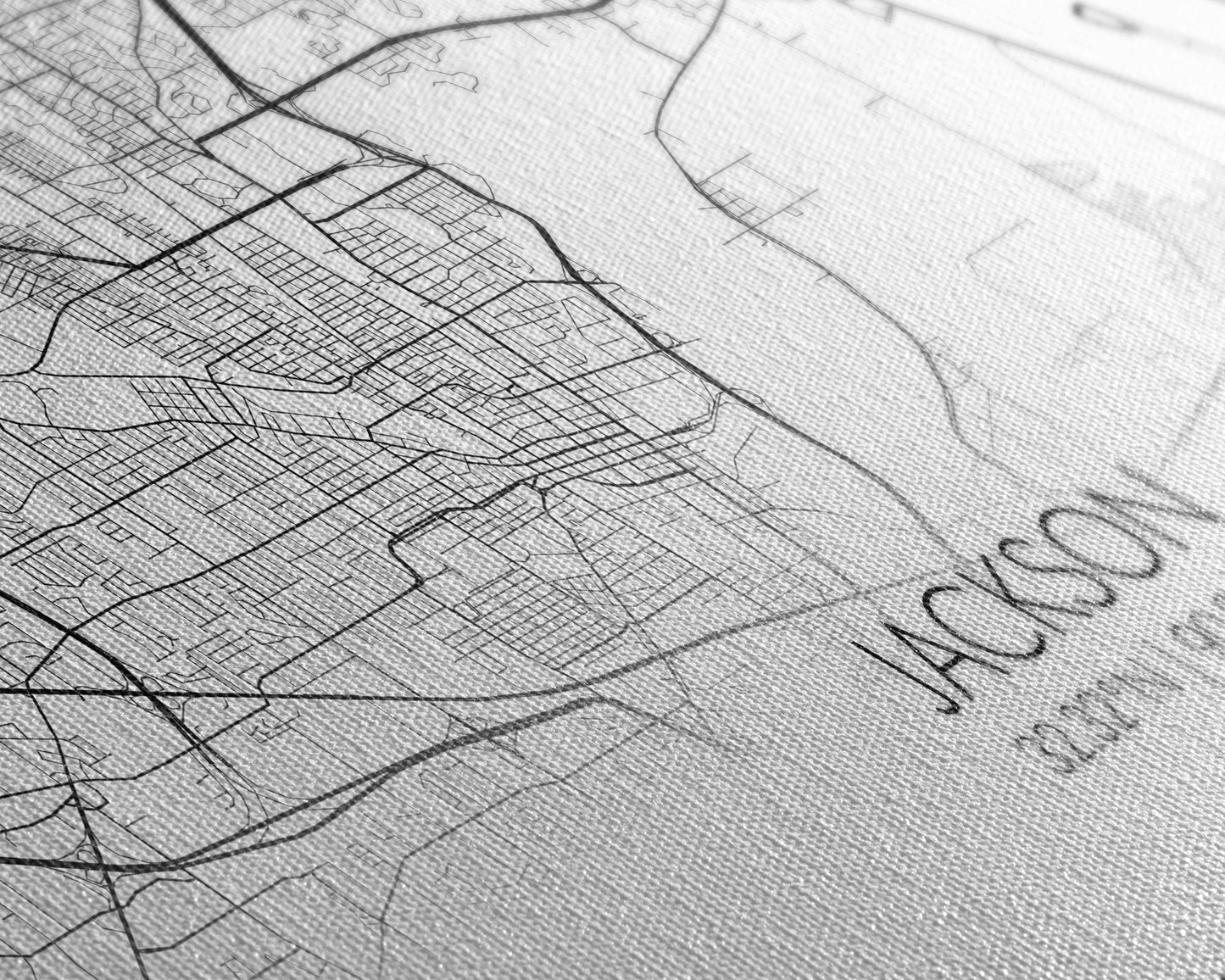 Jackson City Map, Mississippi Map, Map Art, Modern Art, Wall Art, Canvas Art, Apartment Wall Décor, Modern Farmhouse Art, Gift For Men