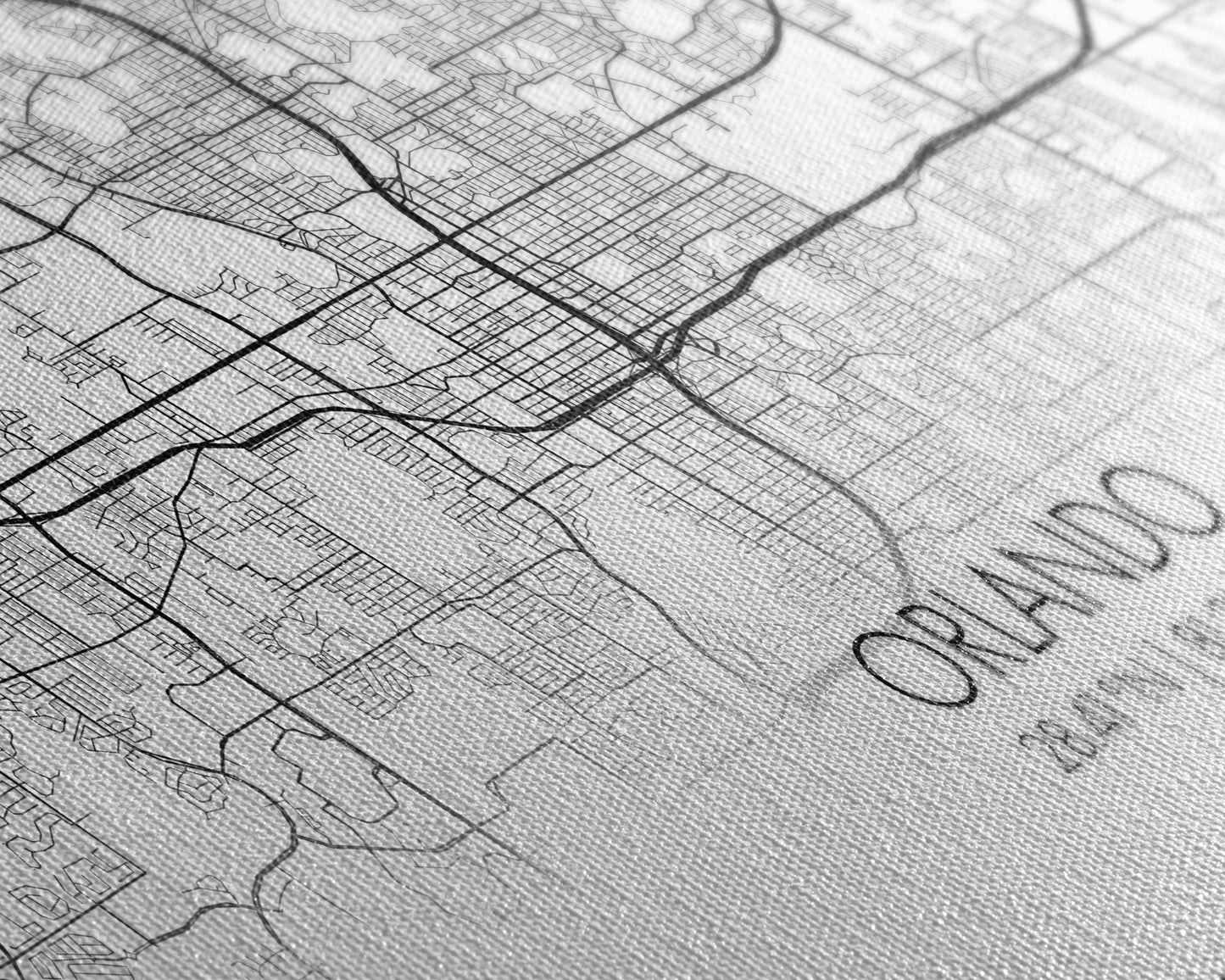 Orlando City Map, Florida Art, Map Print, Minimalist Wall Art, Wall Art, Canvas Art, New Homeowner Gift, Gaming Wall Décor, Wall Hanging