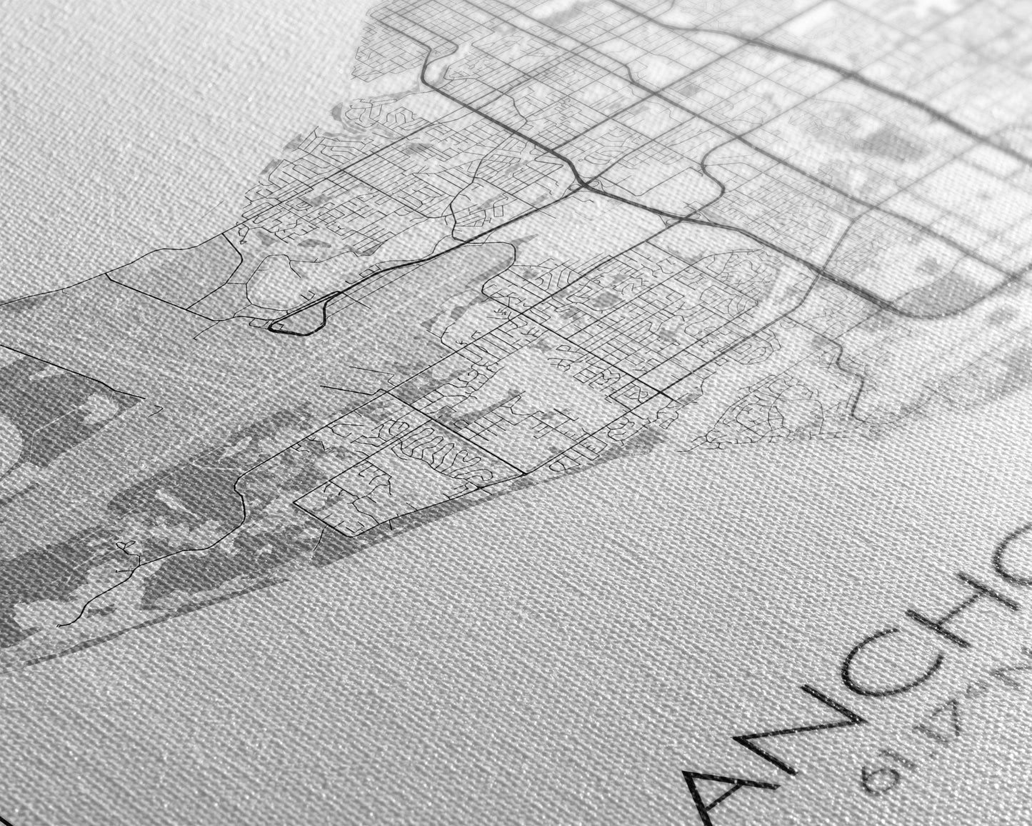 Anchorage Street Map, Alaska Map, Travel Wall Art, City Map Wall Art, Bedroom Art, Modern Art, Wall Art, Canvas Print, Canvas Wall Art
