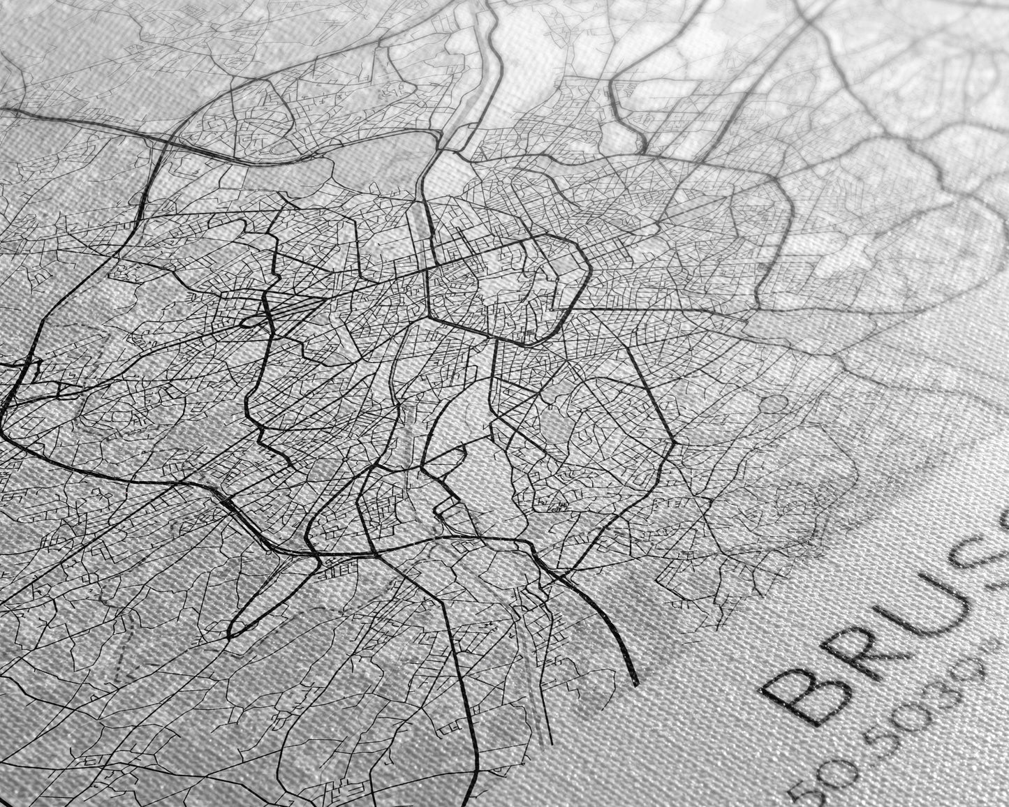 Brussels Street Map, Belgium Map, City Map Art, Modern Art, Wall Art, Canvas Print, Canvas Wall Art, Birthday Gift, Living Room Décor