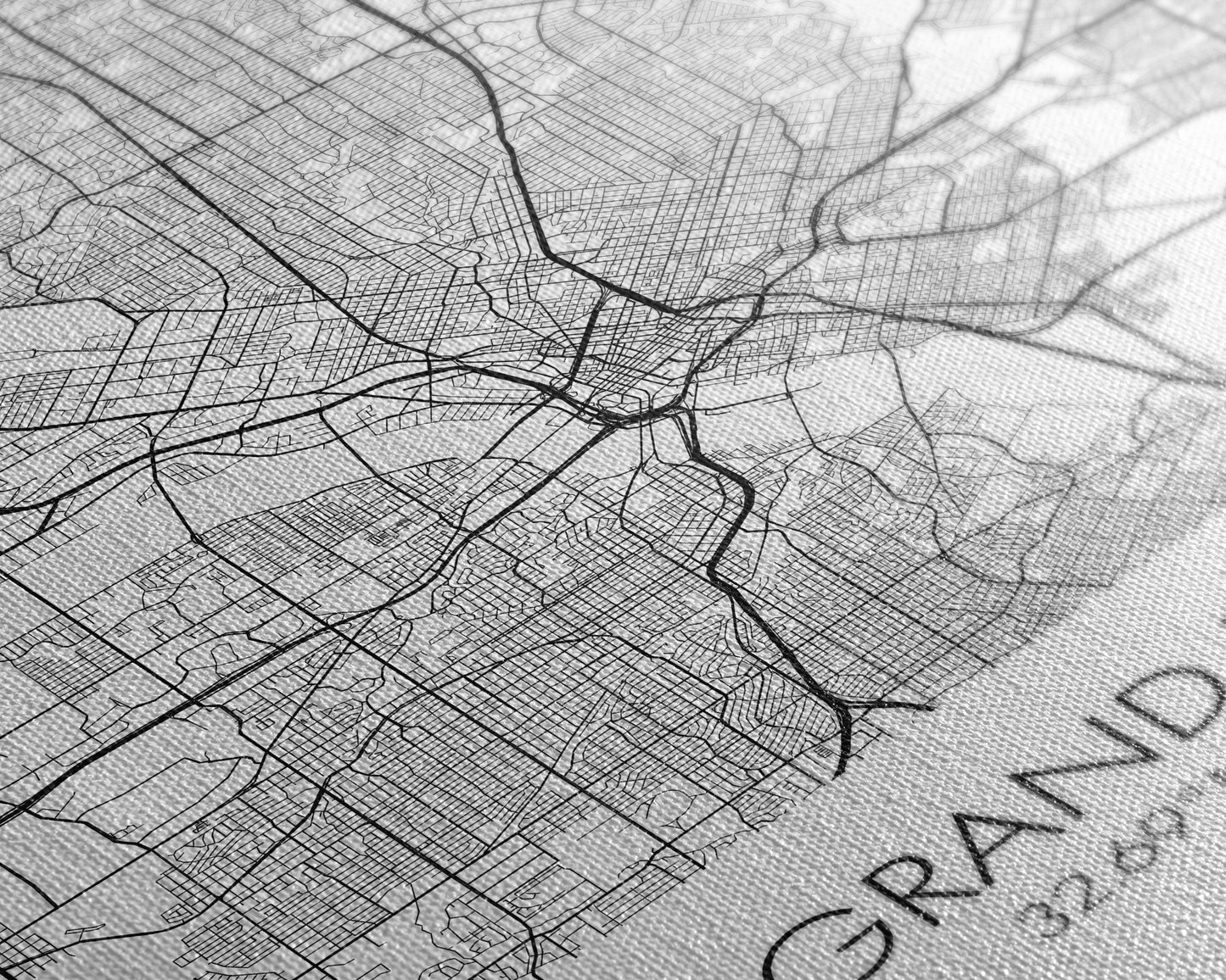 Grand Prairie Street Map, Texas Map, City Map Art, Minimalist Art, Wall Art, Canvas Print, Black And White, Travel Print, Anniversary Gift