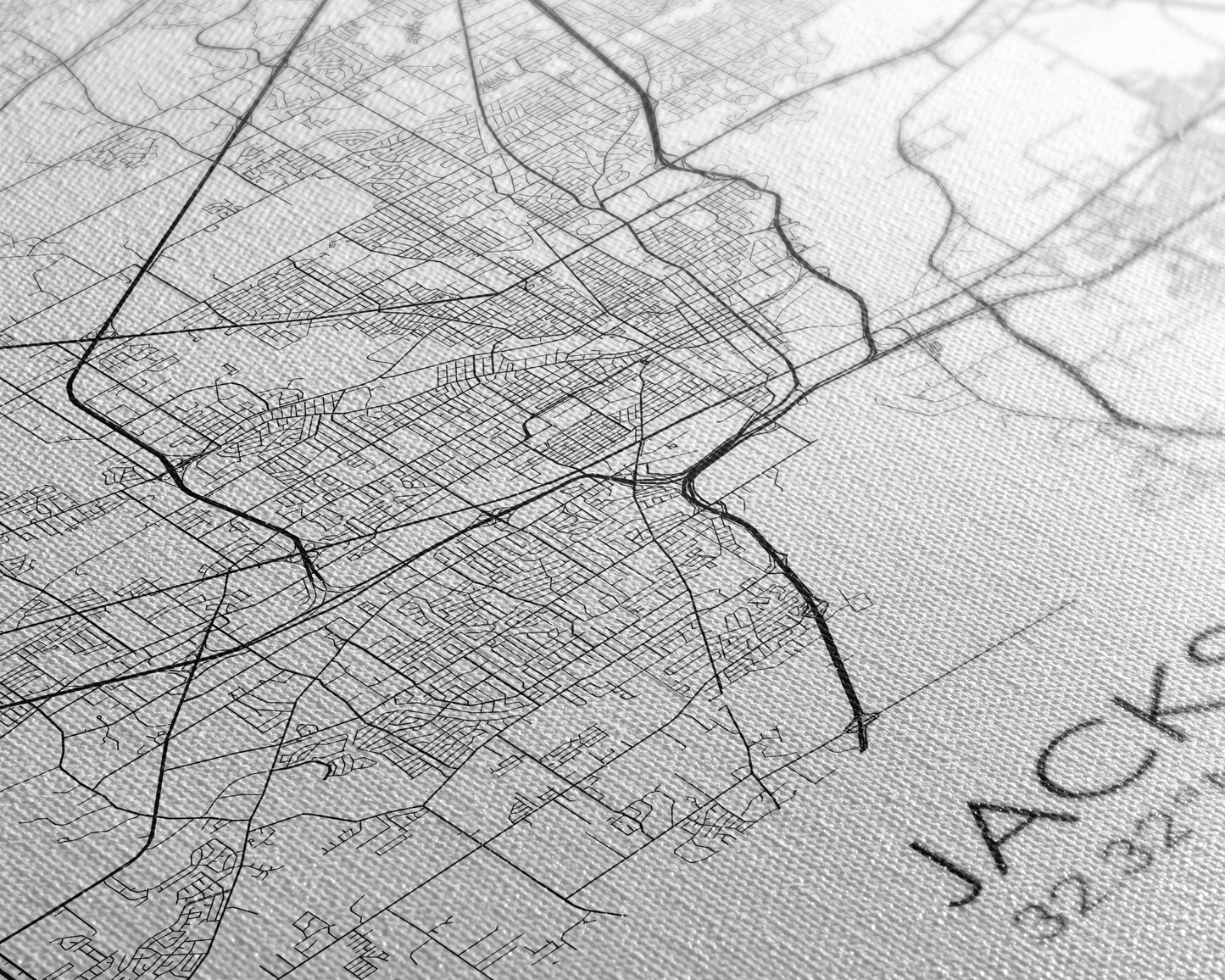 Jackson Street Map, Mississippi Map, City Map Art, Minimalist Art, Wall Art, Canvas Print, Travel Print, Farmhouse Bedroom, Wedding Gift